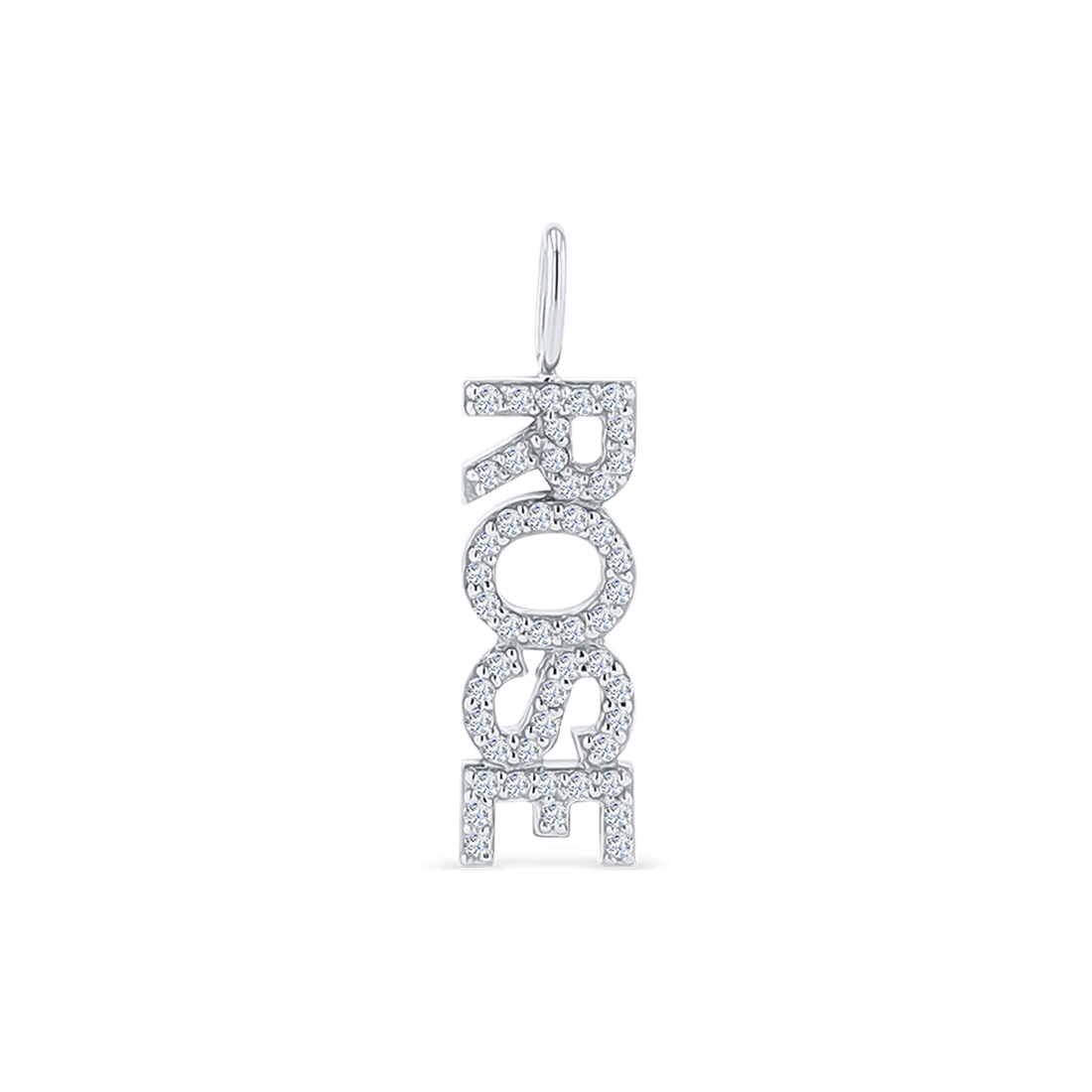 Vertical Diamond Name Charm