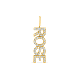 Vertical Diamond Name Charm