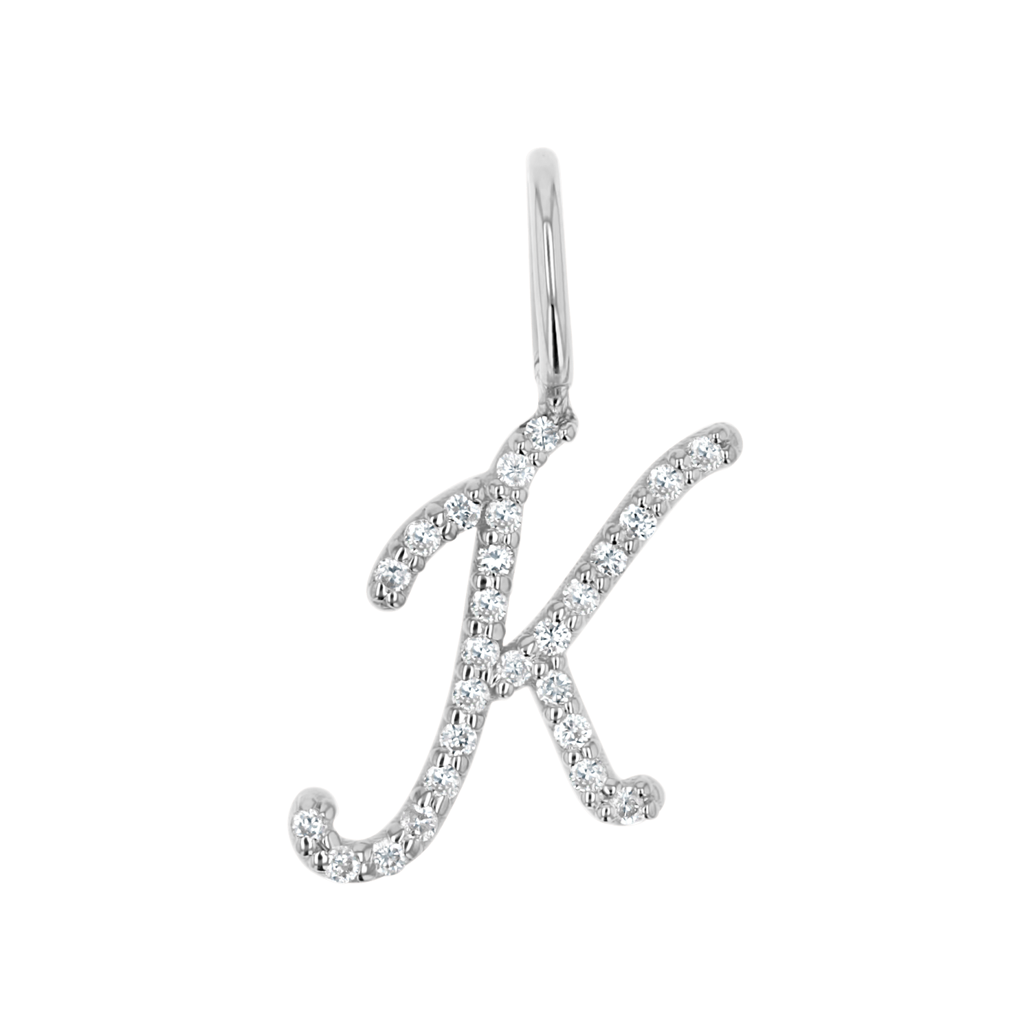 Diamond Script Letter Charm