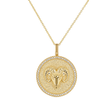 Diamond Zodiac Coin Medallion Necklace
