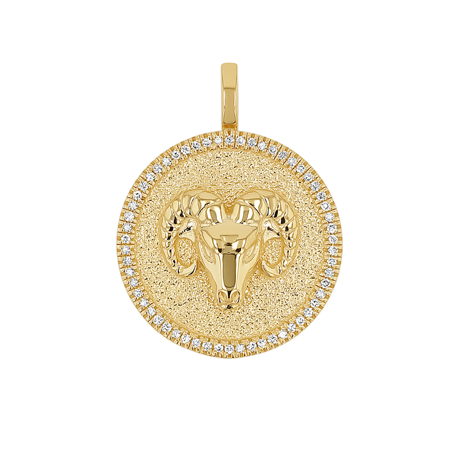 Diamond Zodiac Coin Medallion Charm