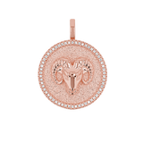 Diamond Zodiac Coin Medallion Charm