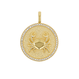 Diamond Zodiac Coin Medallion Charm
