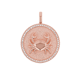Diamond Zodiac Coin Medallion Charm