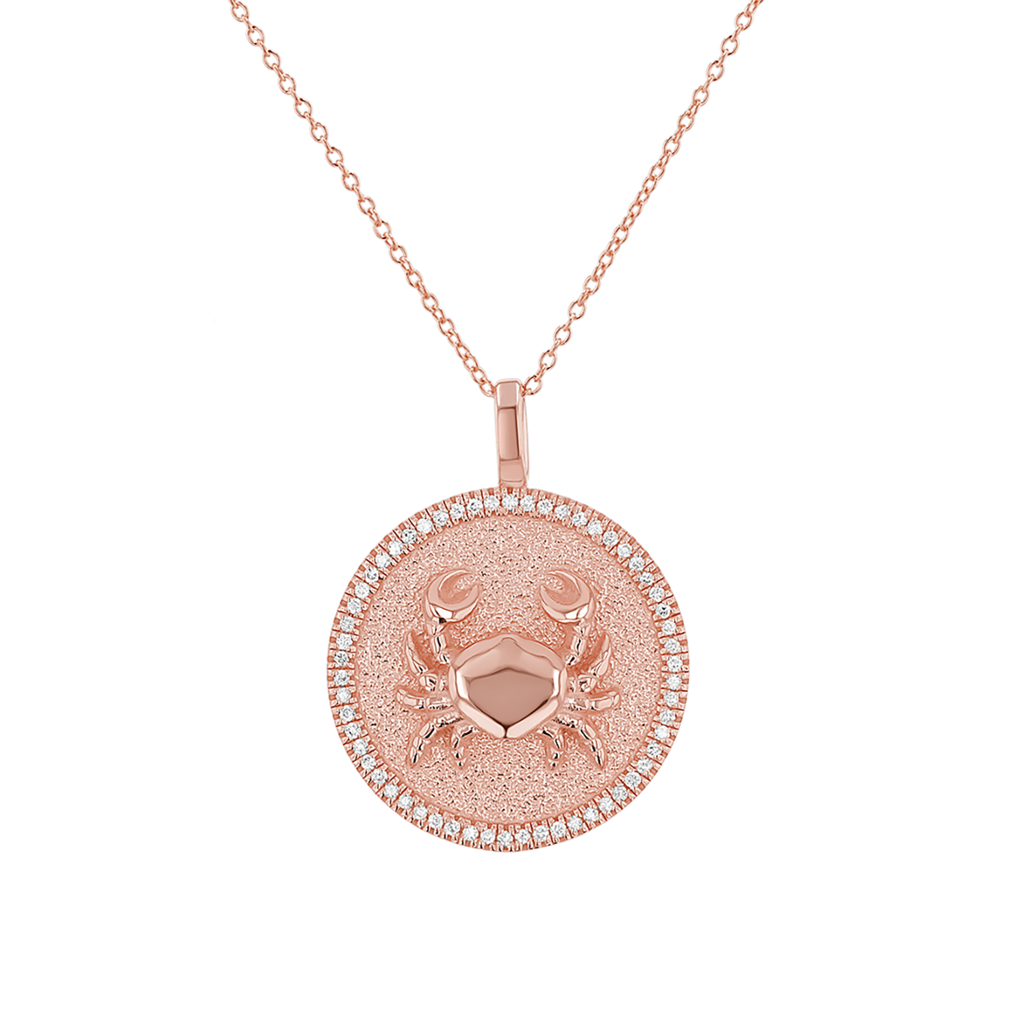 Diamond Zodiac Coin Medallion Necklace