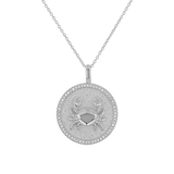 Diamond Zodiac Coin Medallion Necklace