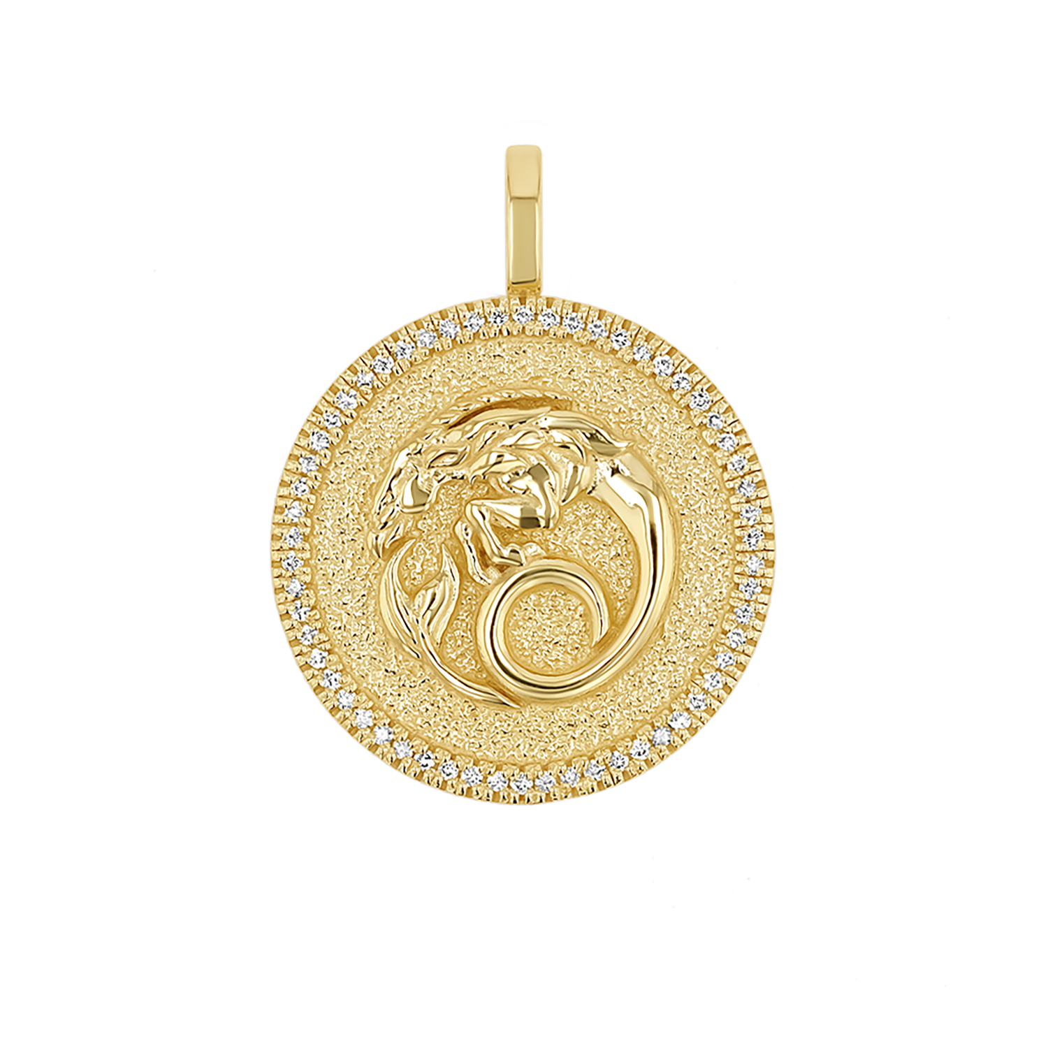 Diamond Zodiac Coin Medallion Charm