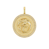 Diamond Zodiac Coin Medallion Charm