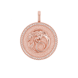 Diamond Zodiac Coin Medallion Charm