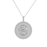 Diamond Zodiac Coin Medallion Necklace