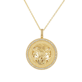 Diamond Zodiac Coin Medallion Necklace