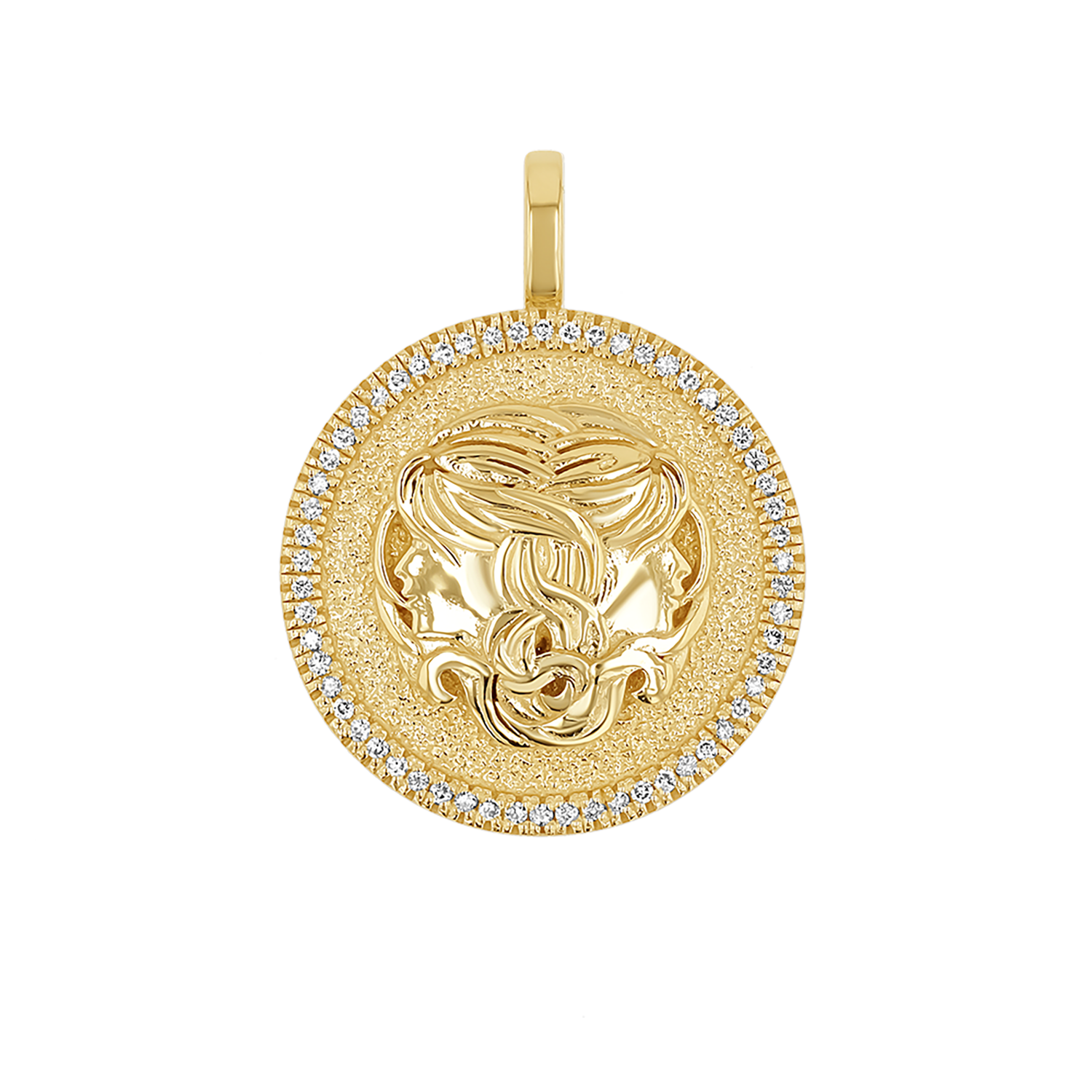 Diamond Zodiac Coin Medallion Charm
