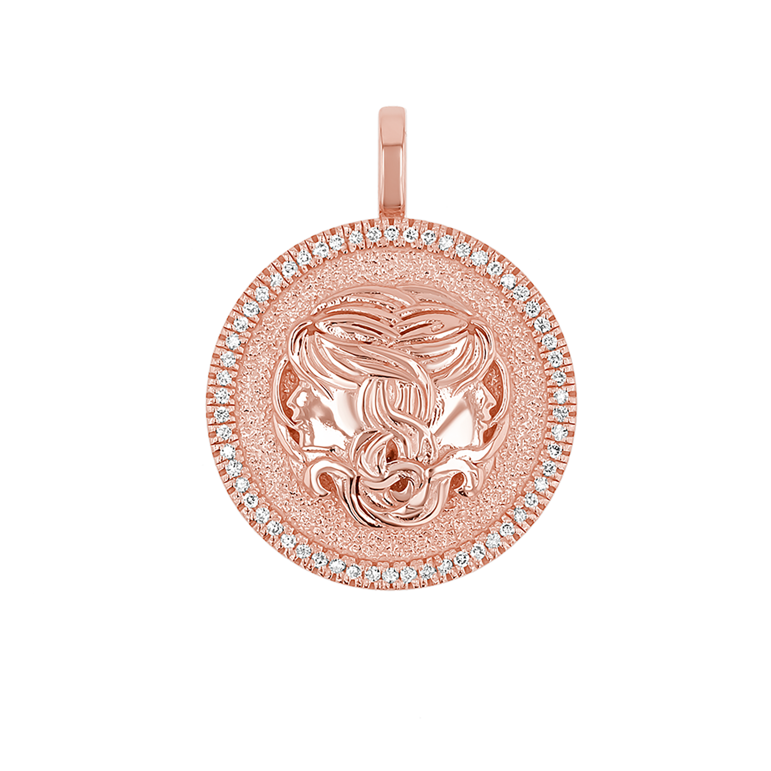 Diamond Zodiac Coin Medallion Charm