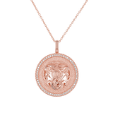 Diamond Zodiac Coin Medallion Necklace