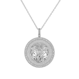 Diamond Zodiac Coin Medallion Necklace