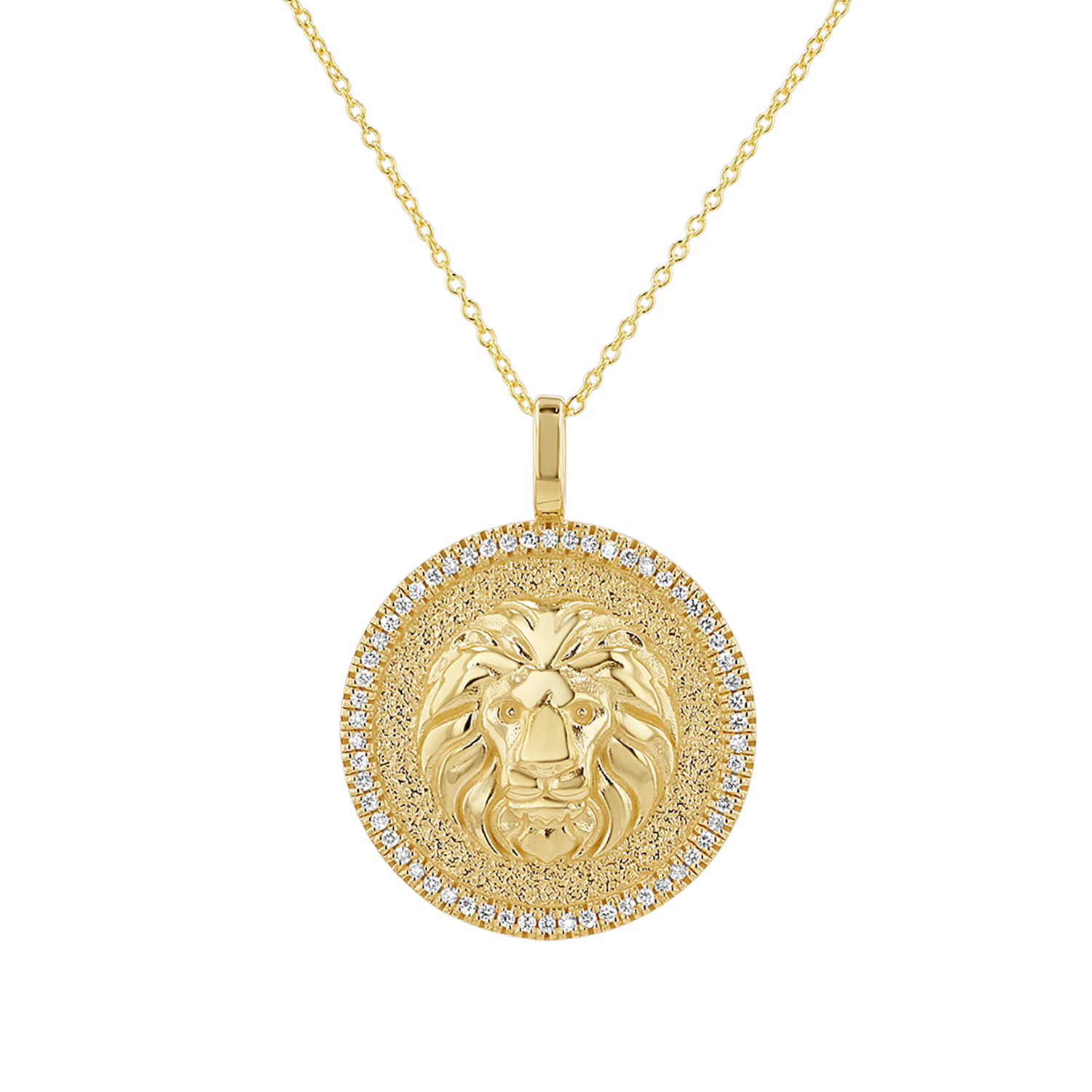 Diamond Zodiac Coin Medallion Necklace