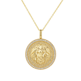 Diamond Zodiac Coin Medallion Necklace