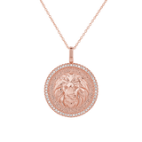Diamond Zodiac Coin Medallion Necklace