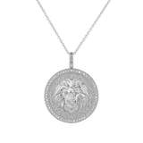 Diamond Zodiac Coin Medallion Necklace