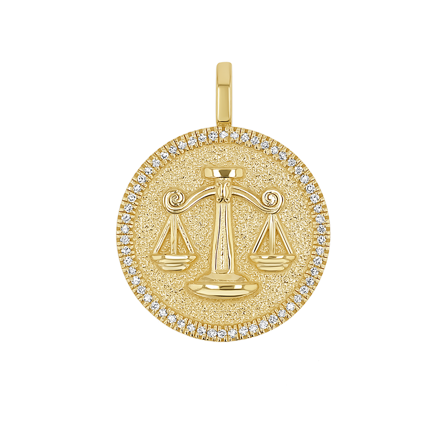 Diamond Zodiac Coin Medallion Charm