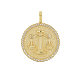 Diamond Zodiac Coin Medallion Charm