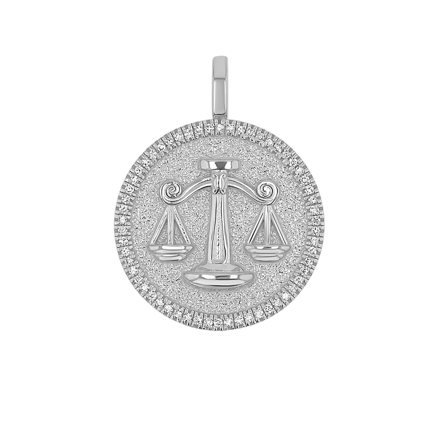 Diamond Zodiac Coin Medallion Charm