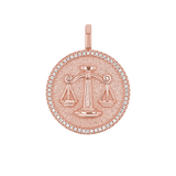 Diamond Zodiac Coin Medallion Charm