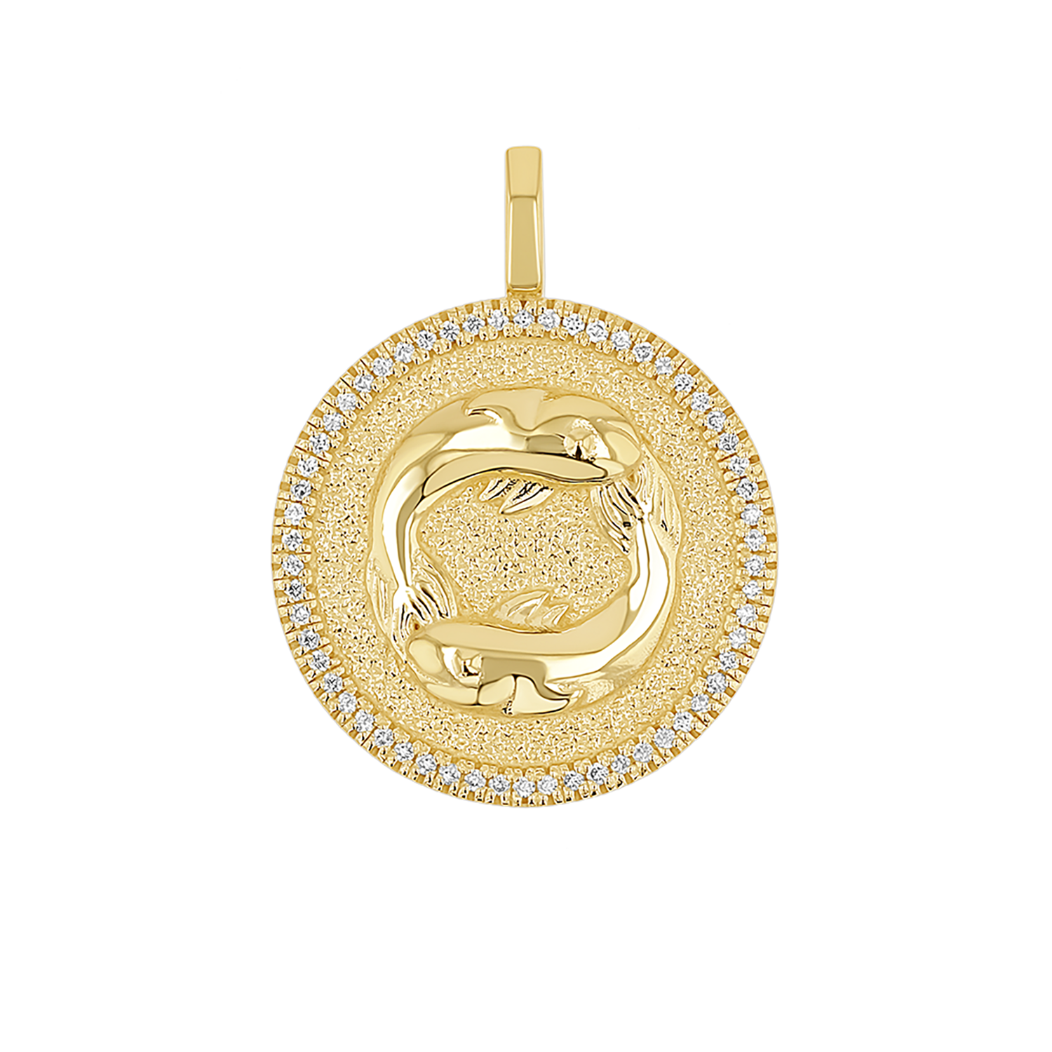 Diamond Zodiac Coin Medallion Charm