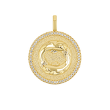 Diamond Zodiac Coin Medallion Charm