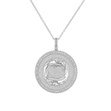 Diamond Zodiac Coin Medallion Necklace