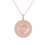Diamond Zodiac Coin Medallion Necklace