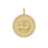 Diamond Zodiac Coin Medallion Charm