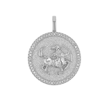 Diamond Zodiac Coin Medallion Charm