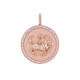 Diamond Zodiac Coin Medallion Charm