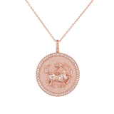 Diamond Zodiac Coin Medallion Necklace