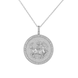 Diamond Zodiac Coin Medallion Necklace
