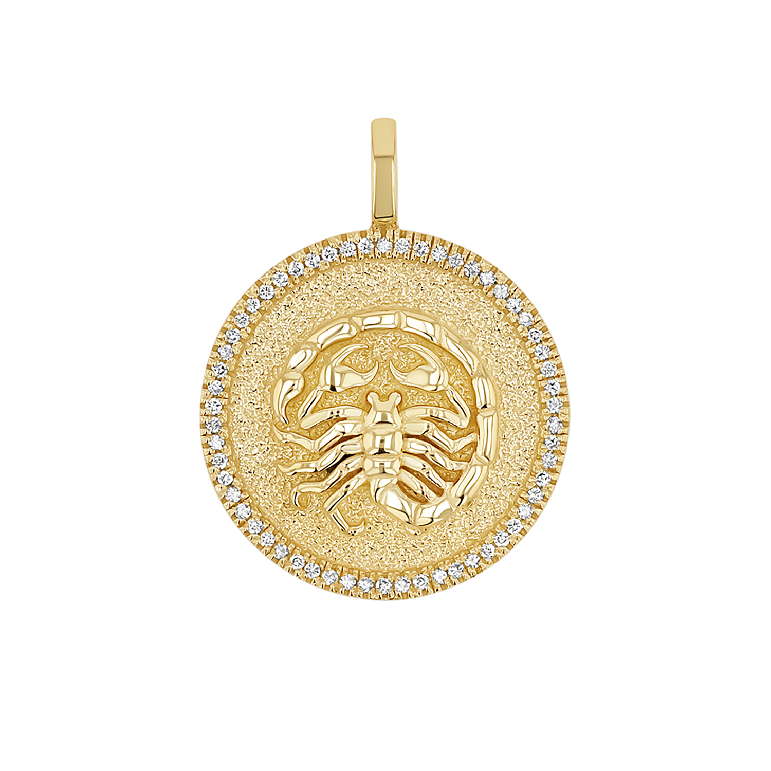 Diamond Zodiac Coin Medallion Charm