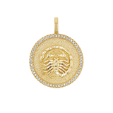 Diamond Zodiac Coin Medallion Charm