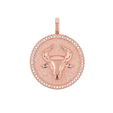Diamond Zodiac Coin Medallion Charm