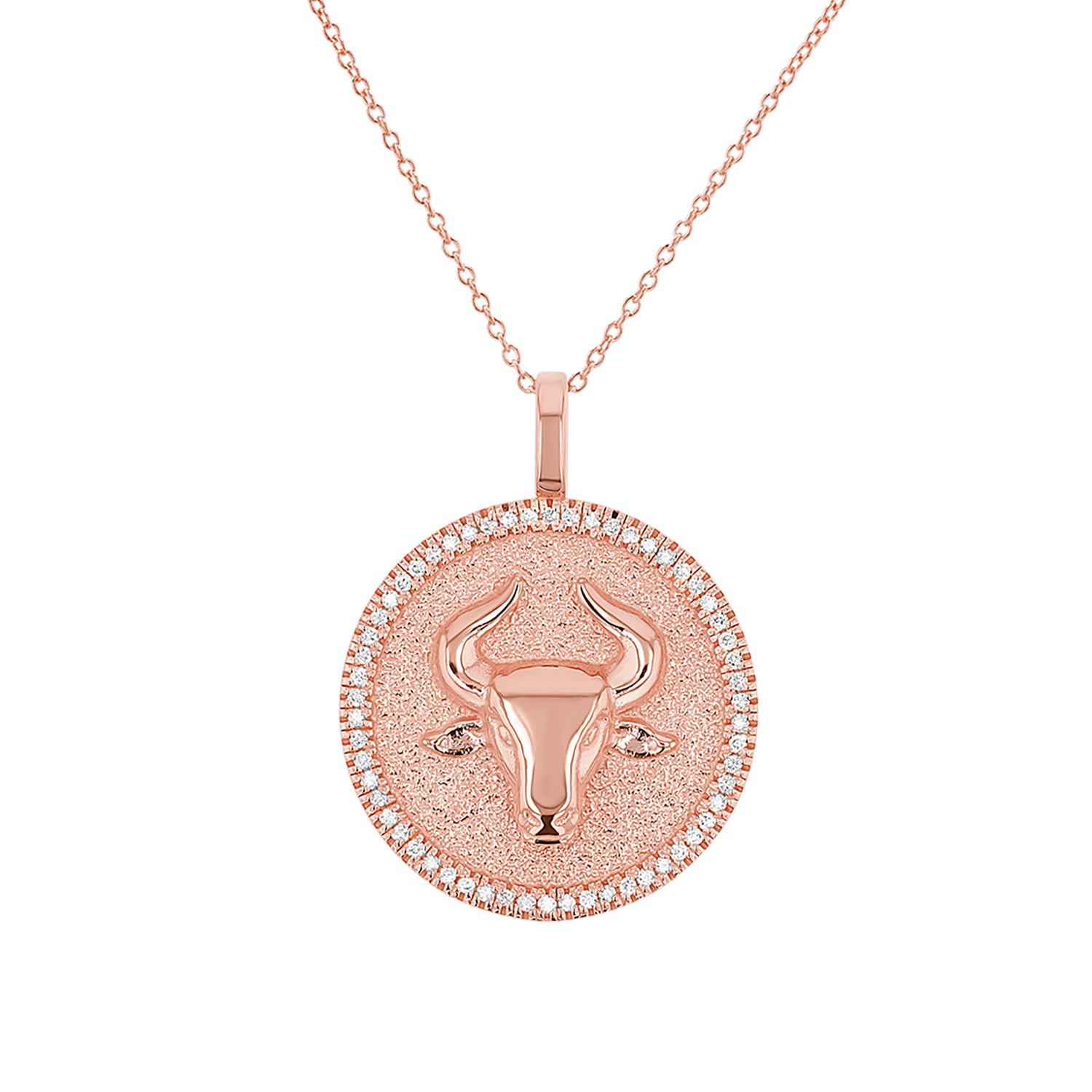 Diamond Zodiac Coin Medallion Necklace