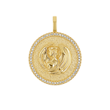 Diamond Zodiac Coin Medallion Charm