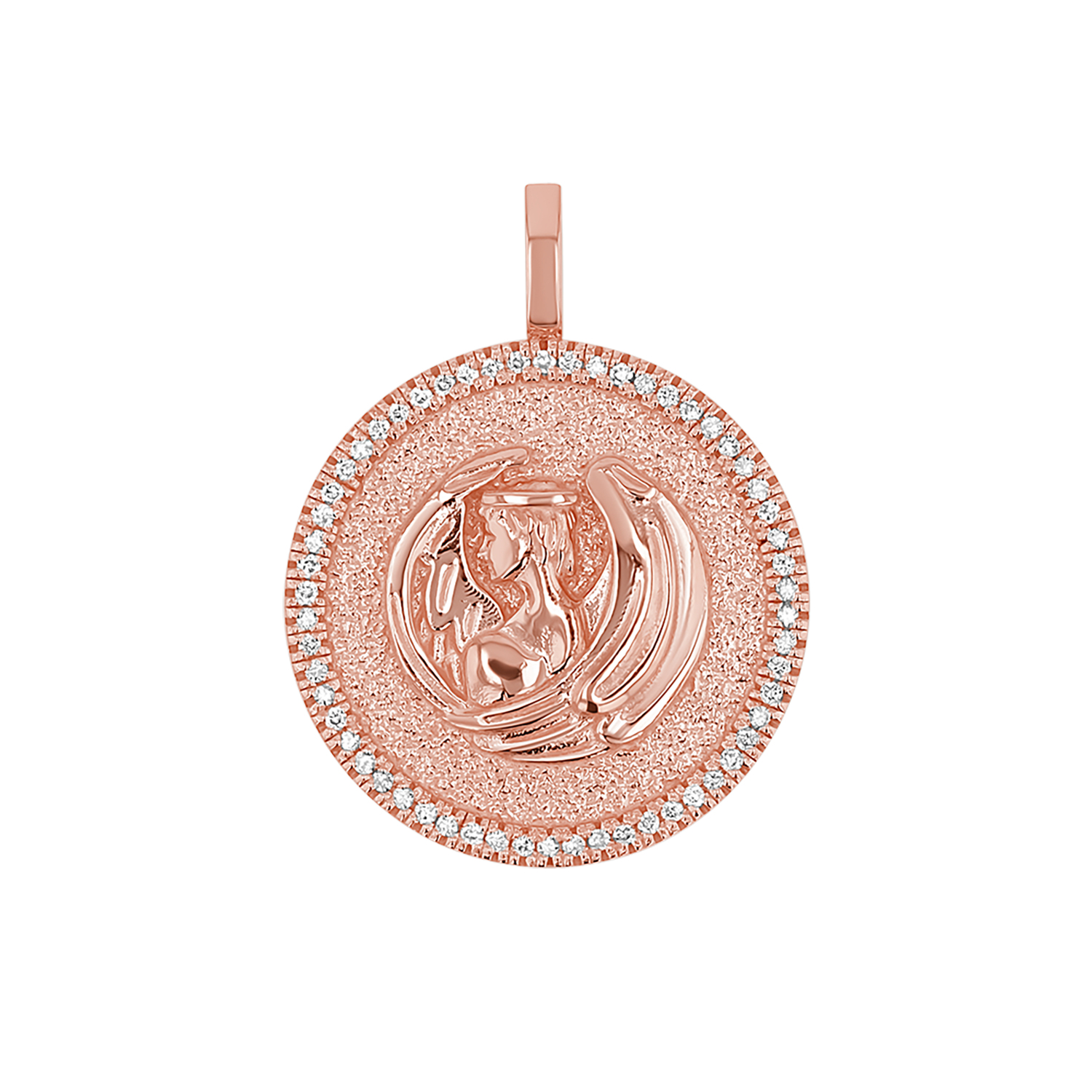 Diamond Zodiac Coin Medallion Charm