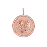 Diamond Zodiac Coin Medallion Charm