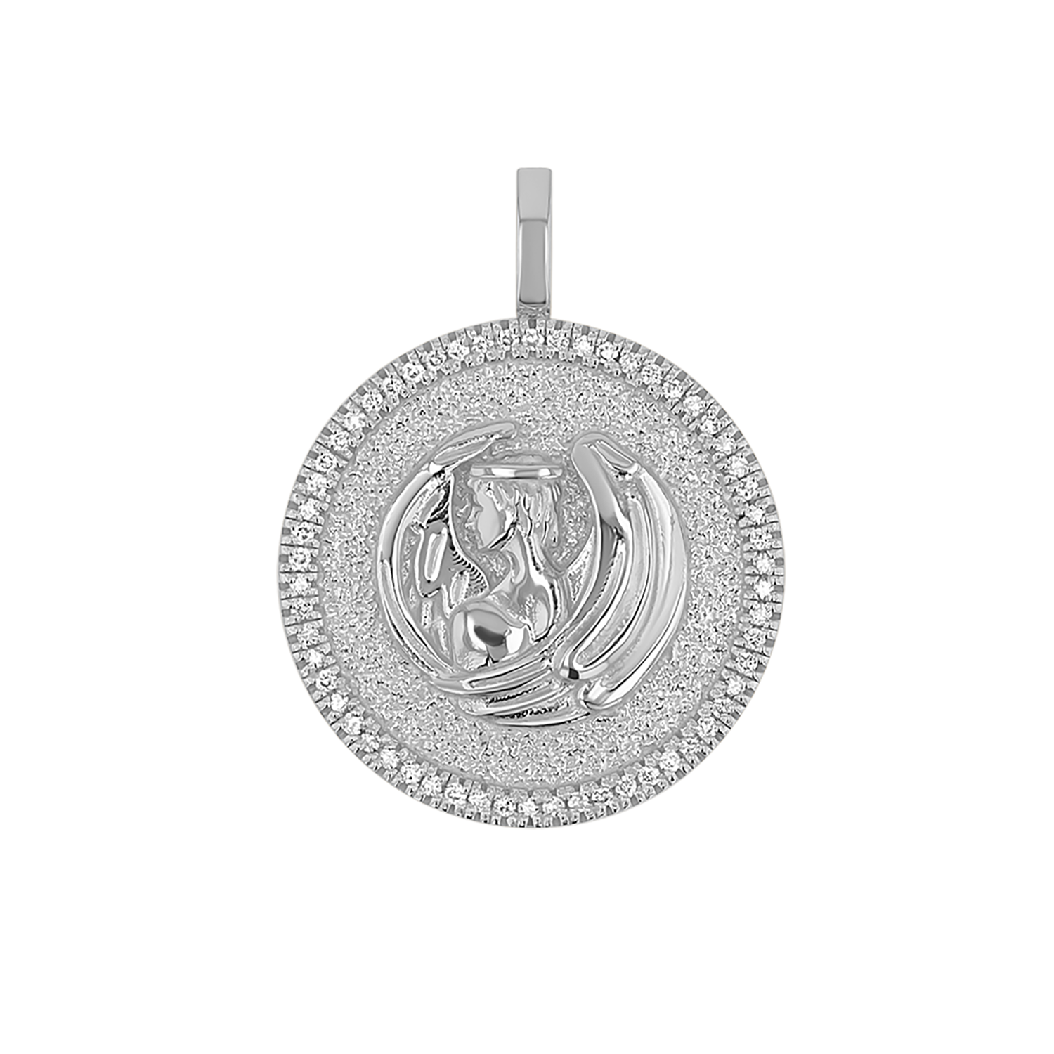Diamond Zodiac Coin Medallion Charm