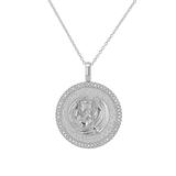 Diamond Zodiac Coin Medallion Necklace