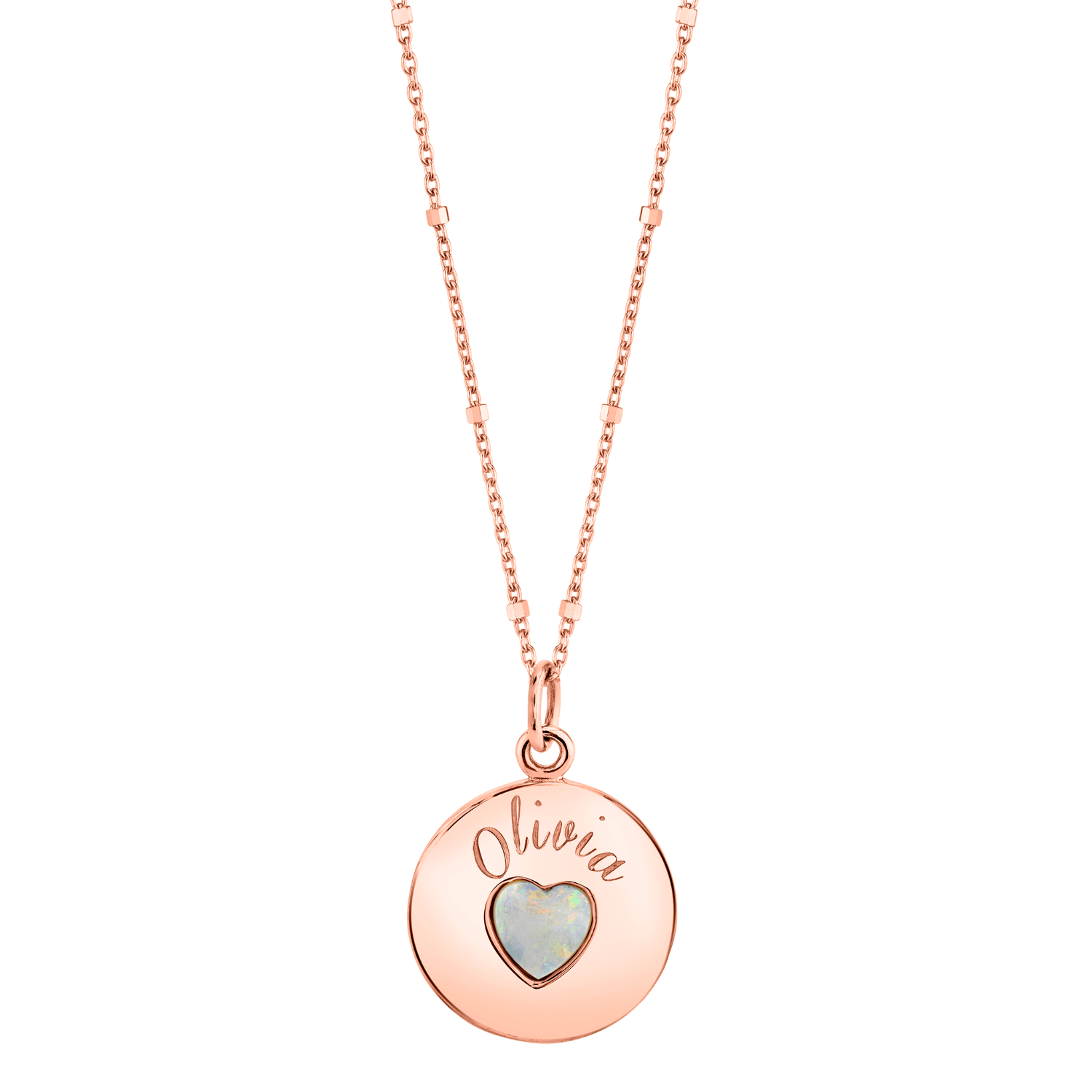 Grand Opal Heart Name Medallion