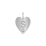 Engravable Diamond Initial Heart Charm