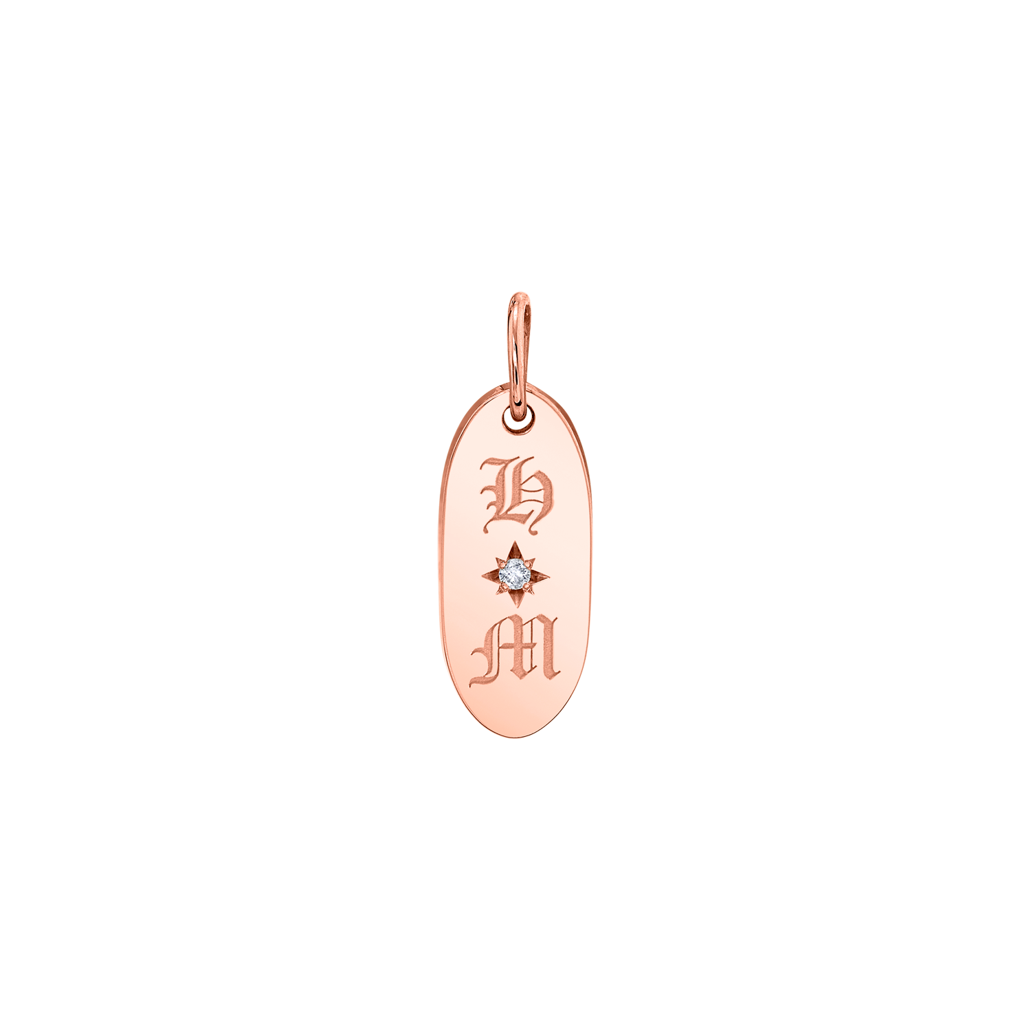 Oval Starset Diamond Initial Charm