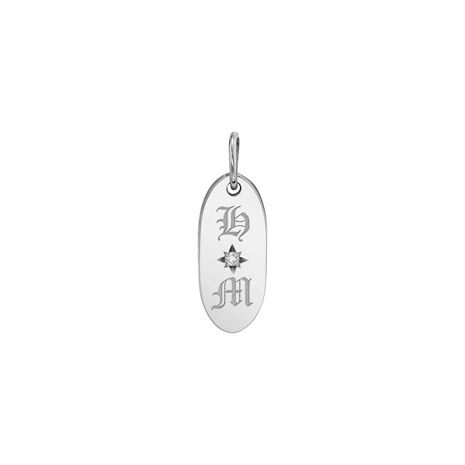 Oval Starset Diamond Initial Charm