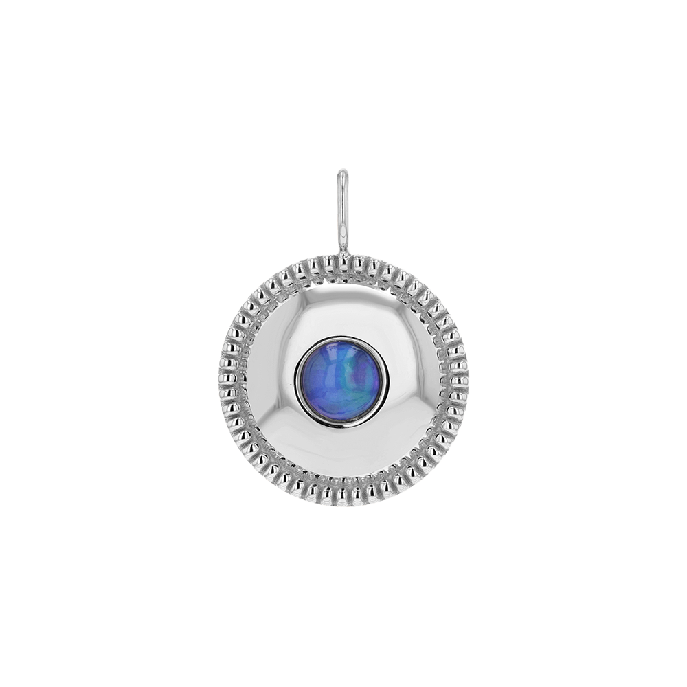 Beaded Opal Medallion Charm